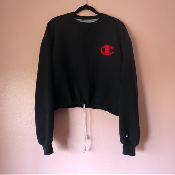 Vintage Rare Champion Oversized Crop Sweatshirt - Picture 2 of 4